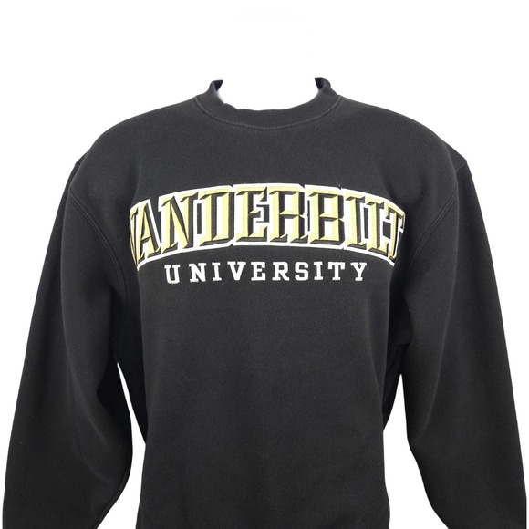Vintage‎ JanSport Vanderbilt University Sweatshirt Pullover College Black Medium - Picture 1 of 6